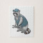 Puzzle Racoon comme artisan avec une clé (Vertical)