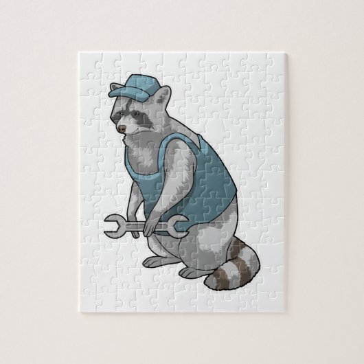 Puzzle Racoon comme artisan avec une clé (Vertical)