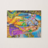 Puzzle Radha Krishna avec flûte Hare Krishna (Horizontal)