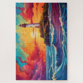 Puzzle 🌅 radiant : phare du coucher du soleil (Vertical)