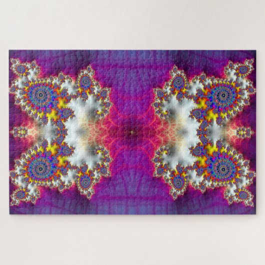 Puzzle Radio Fractal Holographic Psychedelic Owl Abstract (Horizontal)