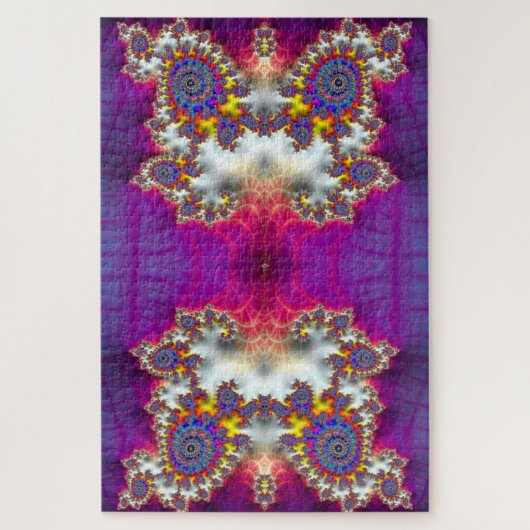 Puzzle Radio Fractal Holographic Psychedelic Owl Abstract (Vertical)