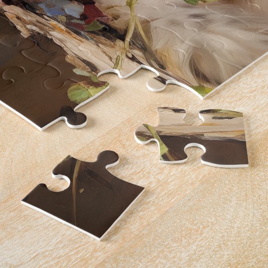 Puzzle Ragdoll portrait de chat avec fleurs (Côté)