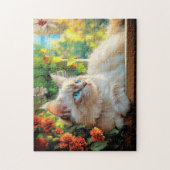 Puzzle Ragdoll portrait de chat avec fleurs (Vertical)