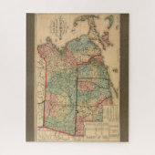 Puzzle Rail Road & Township Map of Massachusetts, 1879 (Vertical)