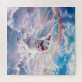 Puzzle Rainbow Bridge, chien blanc au ciel (Horizontal)