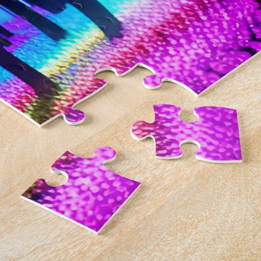 Puzzle Rainbow Enchanted Forest & Black Tree Silhouette (Côté)