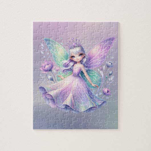 Puzzle Rainbow Fairy Princess avec Peony Floral Girl (Vertical)