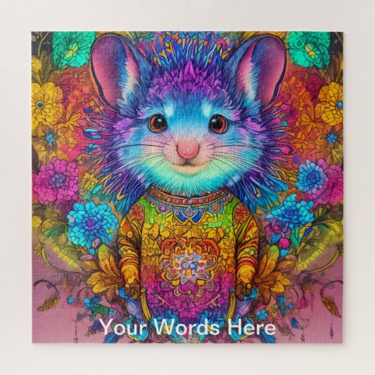 Puzzle Rainbow Garden Neon Psychedelic Nature (Vertical)