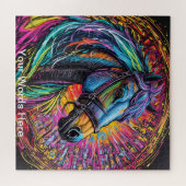 Puzzle Rainbow Garden Neon Psychedelic Wildlife Nature (Horizontal)