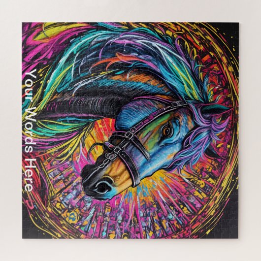 Puzzle Rainbow Garden Neon Psychedelic Wildlife Nature (Horizontal)