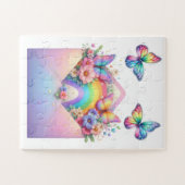 Puzzle- Rainbow Glitter Butterfly & Flower  Legpuzzel (Horizontaal)