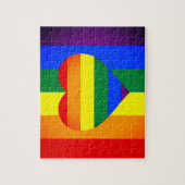 Puzzle Rainbow Heart & Pride Rainbow Flag / communauté LG (Vertical)