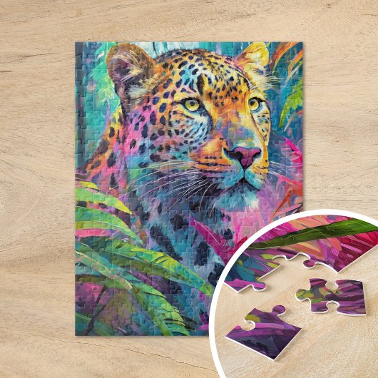 Puzzle Rainbow Leopard coloré Art Abstrait moderne