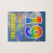 Puzzle Rainbow Look "19" & "HAPPY BANTHDAY", Ciel nuageux (Horizontal)