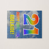 Puzzle Rainbow Look "21" & "HAPPY BANTHDAY", Ciel nuageux (Horizontal)