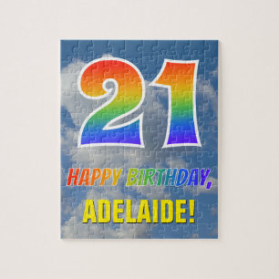 Puzzle Rainbow Look "21" & "HAPPY BANTHDAY", Ciel nuageux