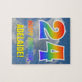 Puzzle Rainbow Look "24" & "HAPPY BANTHDAY", Ciel nuageux (Horizontal)