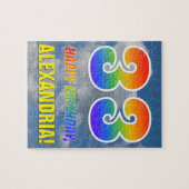 Puzzle Rainbow Look "33" & "HAPPY BANTHDAY", Ciel nuageux (Horizontal)