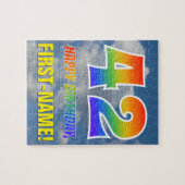 Puzzle Rainbow Look "42" & "HAPPY BANTHDAY", Ciel nuageux (Horizontal)