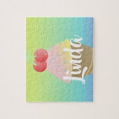 Puzzle Rainbow Ombre Ice Cream Nom de la fille (Vertical)