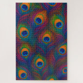 Puzzle Rainbow Peacock Feathers (Vertical)