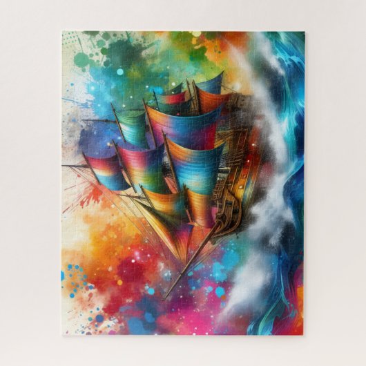 Puzzle Rainbow Pirate Ship (Vertical)