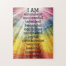 Rainbow Positive Affirmations Carte de visite Magn