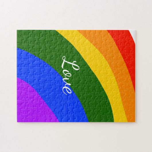 Puzzle Rainbow pride mois amour ajouter nom art texte (Horizontal)