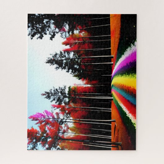 Puzzle Rainbow Road à travers la forêt enchantée (Vertical)