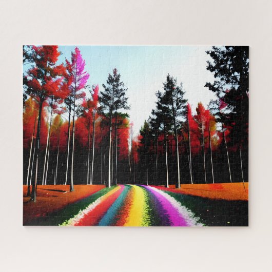Puzzle Rainbow Road à travers la forêt enchantée (Horizontal)