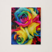 Puzzle Rainbow Rose (Vertical)