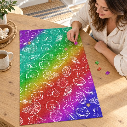 Puzzle Rainbow Shellfish Pattern 20" x 30"