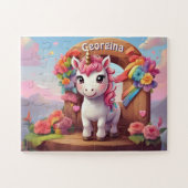 Puzzle Rainbow Unicorn Magie personnalisée (Horizontal)