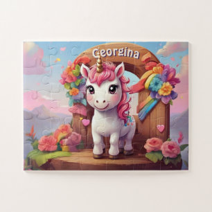 Puzzle Rainbow Unicorn Magie personnalisée