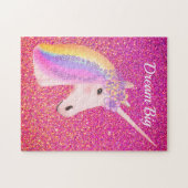 Puzzle Rainbow Unicorn rose or Parties scintillant étince (Horizontal)
