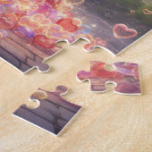 Puzzle Raining Hearts Colorful umbrella (Côté)