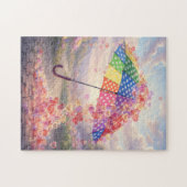 Puzzle Raining Hearts Colorful umbrella (Horizontal)