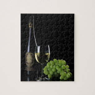 Puzzle Raisins de verre à bouteilles de vin blanc