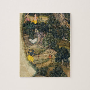 Puzzle Rama chassant les cerfs communs d'or, du