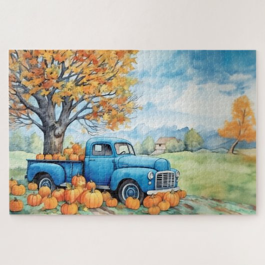Puzzle Ramassage Vintage d'automne et Citrouille 20x30 (Horizontal)
