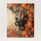 Puzzle Ramassage vintage et Citrouille Automne 16x20 (Vertical)