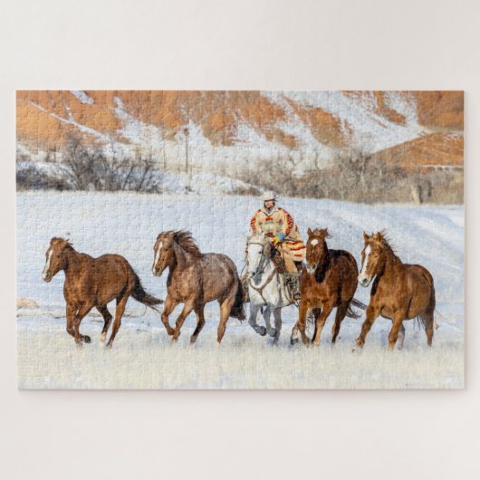 Puzzle Ranch de chevaux Hideout, wrangler et chevaux (Horizontal)
