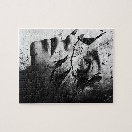 Puzzle Random Art Mon chat Fabriqué des oiseaux sur mon e (Horizontal)