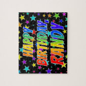 Puzzle "RANDY" Prénom, Amusant "HEUREUX ANNIVERSAIRE" (Vertical)
