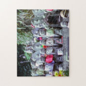 Puzzle Rangs de petites statues de moines Jizo avec des b (Vertical)