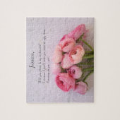 Puzzle ranunculus rose sur arrière - plan texturé (Vertical)