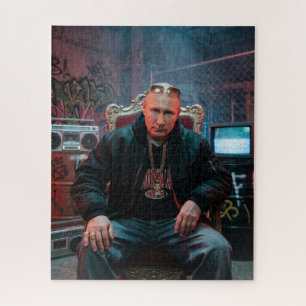 Puzzle Rappeur Poutine Hip Hop Chaîne en Or Boombox