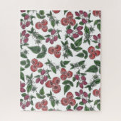 Puzzle Raspberry Fruit Leaves Illustration Pattern (Vertical)