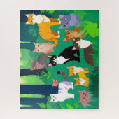 Puzzle Rassemblement de chats dans une clairière de forêt (Vertical)